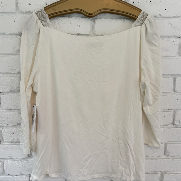 Bailey 44 Top - Crème Color & Sequins/Lace Design - Size XL - Picture 3 of 10